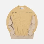 cav empt beige block fleece crewneck sweatshirt - KITH-SHOP