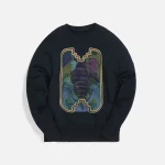 cav empt black overdye embroidered frame crewneck sweatshirt - KITH-SHOP