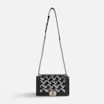 chanel inspired sequin medium boy bag in black by wgaca - KITH-SHOP