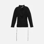 christopher esber black deconstructed denim cumberbund shirt - KITH-SHOP