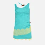 christopher esber teal corrugated lace toggle dress - KITH-SHOP