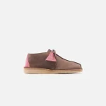 clarks desert trek mushroom leather casual shoes - KITH-SHOP