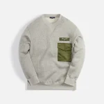 comme des gar ons homme grey nylon twill crewneck with pockets - KITH-SHOP