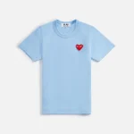 comme des gar ons play blue logo cotton t shirt - KITH-SHOP