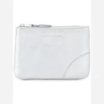 comme des gar ons play compact silver zip around wallet - KITH-SHOP