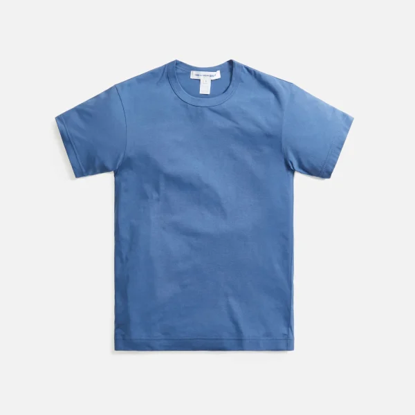 comme des gar ons shirt lightweight cotton jersey light blue fabric dye - KITH-SHOP