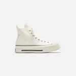 converse women s chuck 70 de luxe squared high top sneakers egret white black - KITH-SHOP