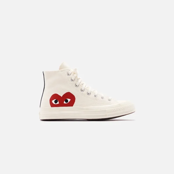 converse x comme des gar ons play cdg chuck taylor high top beige - KITH-SHOP