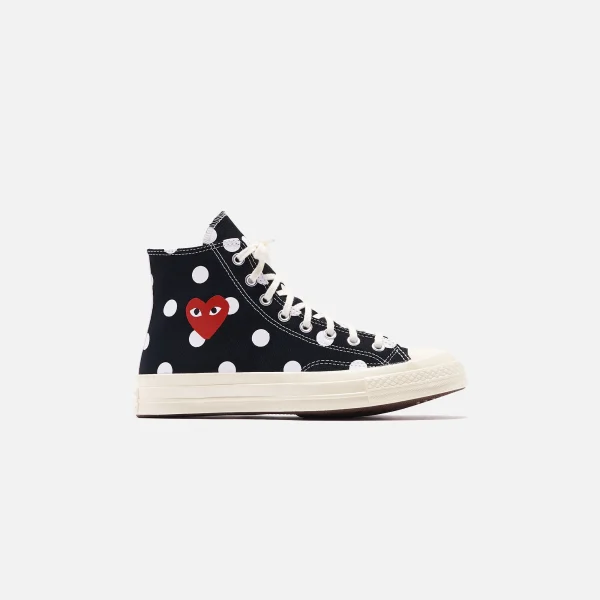 converse x comme des gar ons play chuck taylor high top shoes polka dot black - KITH-SHOP