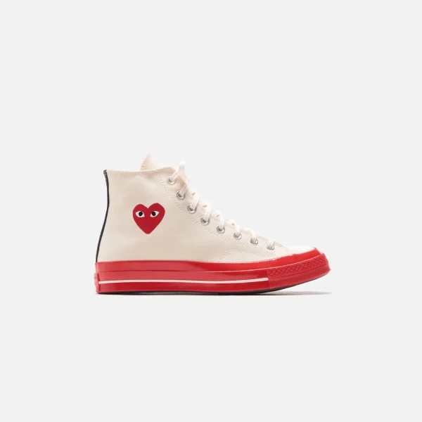 converse x comme des gar ons play red heart high top off white - KITH-SHOP