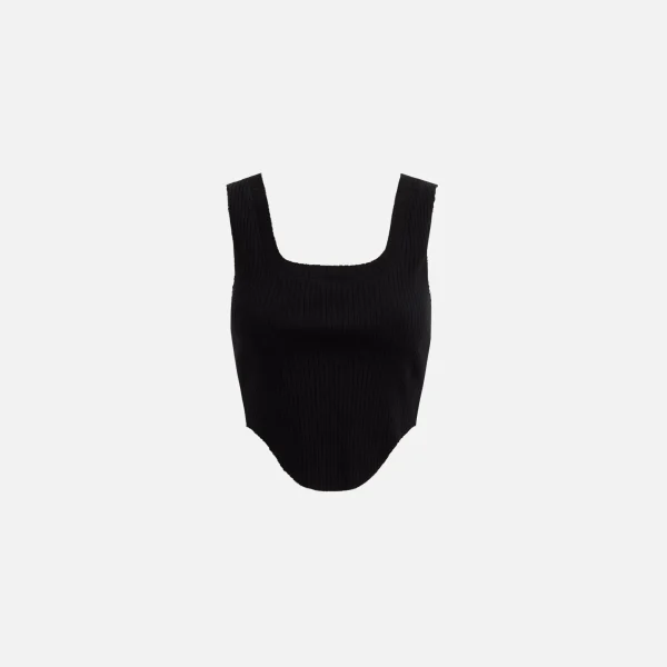 cotton citizen ibiza square neck tank top in jet black - KITH-SHOP