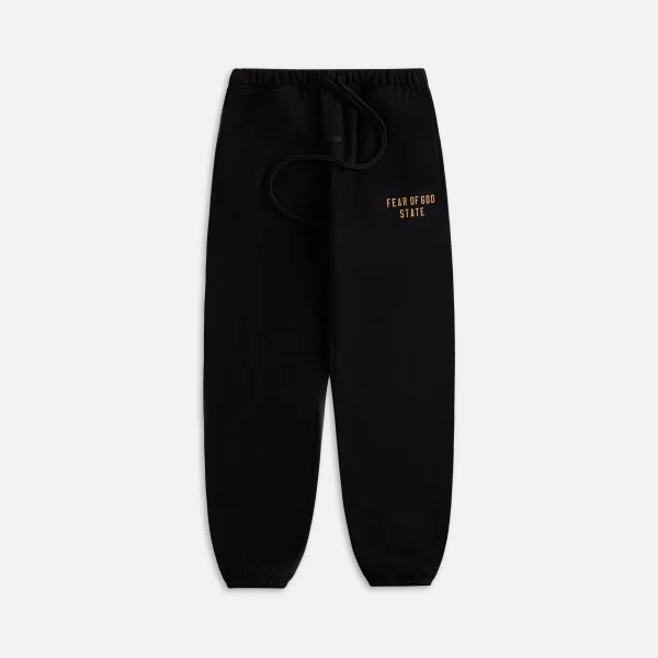 cozy fleece sweatpants in black essentials collection - KITH-SHOP