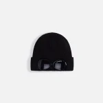 cp company black cotton goggle beanie - KITH-SHOP