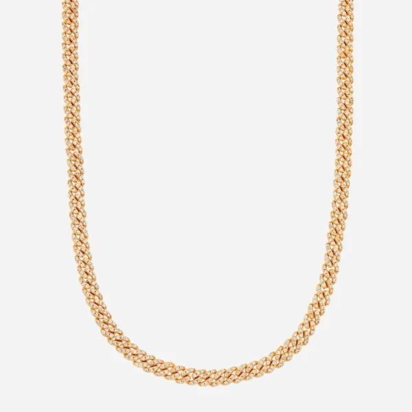 crystal haze micro mexican chain in clear gold - KITH-SHOP