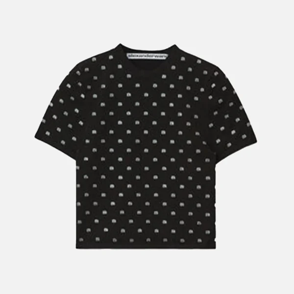 crystal logo tee by alexander wang black - KITH-SHOP