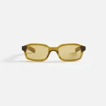 crystal olive flatlist hanky sunglasses with smoked olive lenses - KITH-SHOP