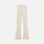 danielle guizio ribbed knit tie waist pants cream - KITH-SHOP