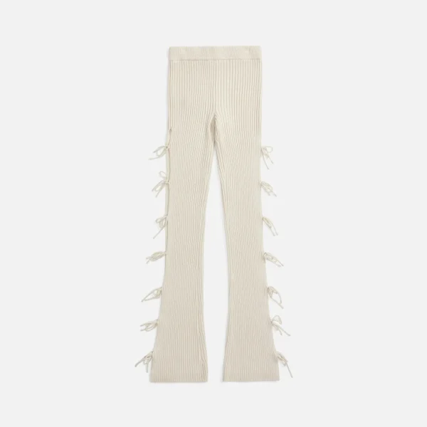 danielle guizio ribbed knit tie waist pants cream - KITH-SHOP