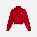 danzy cropped red quarter zip sweatshirt - KITH-SHOP