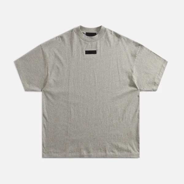 dark heather oatmeal essentials crewneck tee - KITH-SHOP