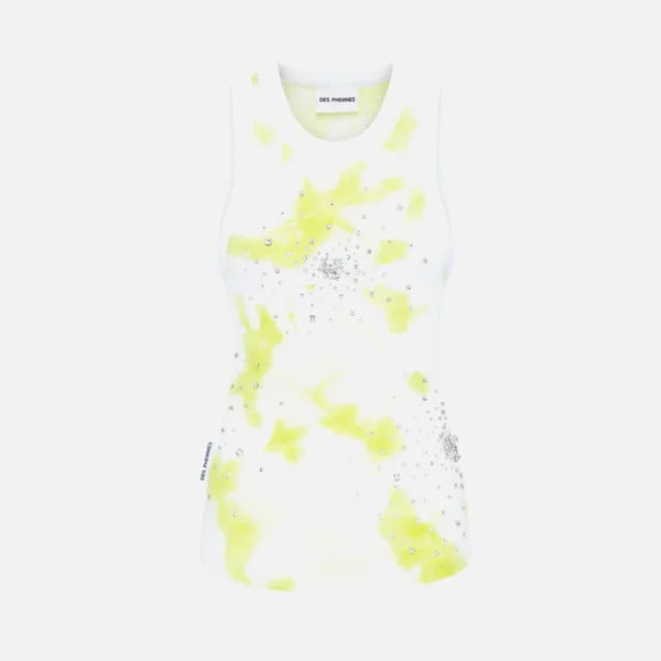 des phemmes lime tie dye embroidered tank top - KITH-SHOP