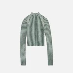 dion lee long sleeve striped ribbed top in forest green - KITH-SHOP