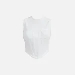 dion lee white ribbed corset tank top - KITH-SHOP