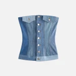 eb denim rosalia vintage blue upcycled corset - KITH-SHOP