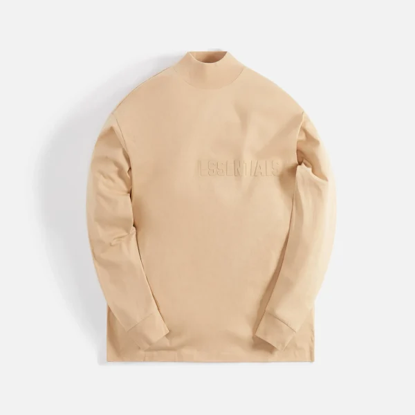 eco friendly long sleeve t shirt in sand essentials collection - KITH-SHOP