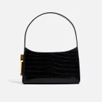 edie parker black croc embossed burn shoulder bag - KITH-SHOP