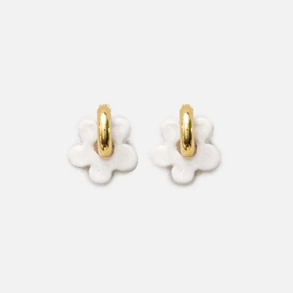 eliou white gold daisy earrings - KITH-SHOP