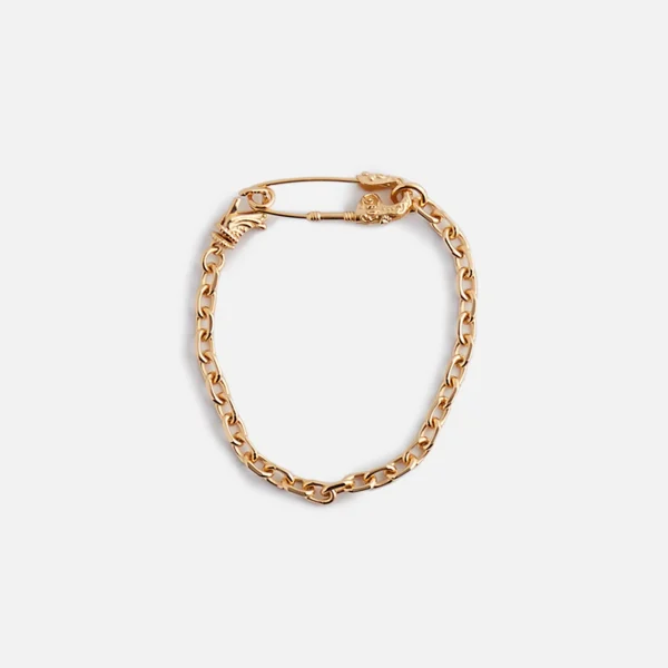 emanuele bicocchi gold crest safety pin bracelet - KITH-SHOP