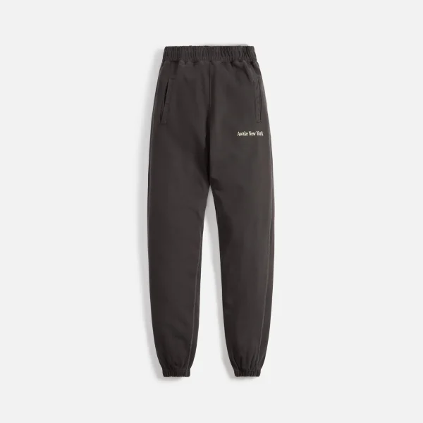 embroidered pigment dyed black sweatpants awake collection - KITH-SHOP