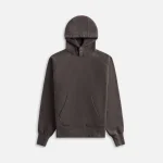 engineered garments raglan hooded sweatshirt in graphite and brown - KITH-SHOP