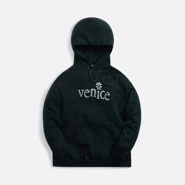 erl unisex venice hoodie knit in black - KITH-SHOP