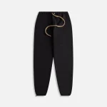 essentials black textured nylon track pants - KITH-SHOP