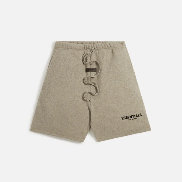 essentials dark heather oatmeal sweatshorts 1 - KITH-SHOP