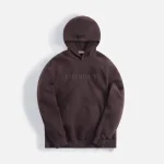 essentials plush waffle knit raglan hoodie in plum - KITH-SHOP