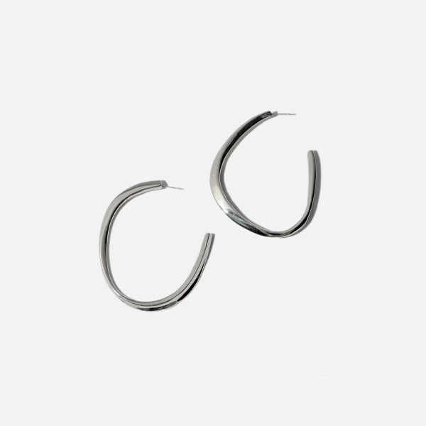 faris aero large silver hoop earrings - KITH-SHOP