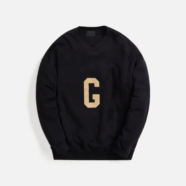 fear of god black g crewneck sweatshirt - KITH-SHOP