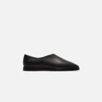 fear of god black leather flat mule dress shoes - KITH-SHOP