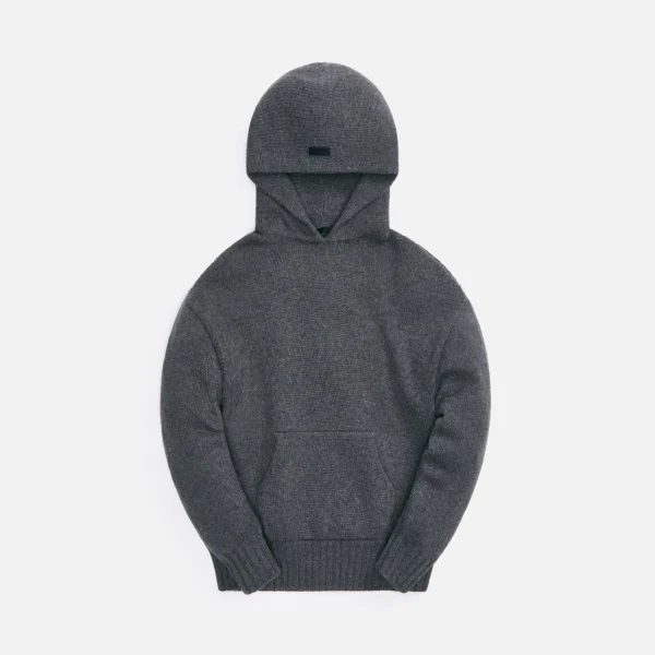 fear of god dark heather grey knit hoodie - KITH-SHOP