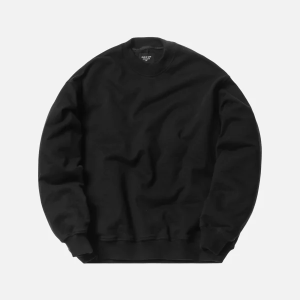 fear of god heavy terry 5th collection crewneck sweatshirt black - KITH-SHOP