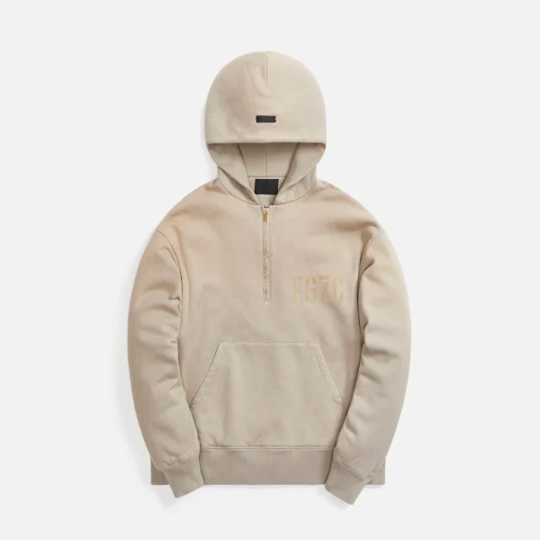 fear of god long sleeve half zip hoodie in vintage paris sky - KITH-SHOP