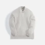 fear of god merino wool polo shirt cement heather - KITH-SHOP