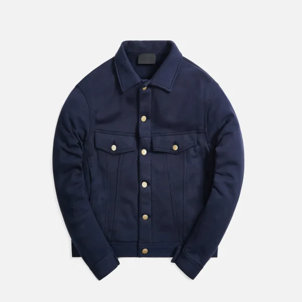 fear of god navy french terry trucker jacket - KITH-SHOP