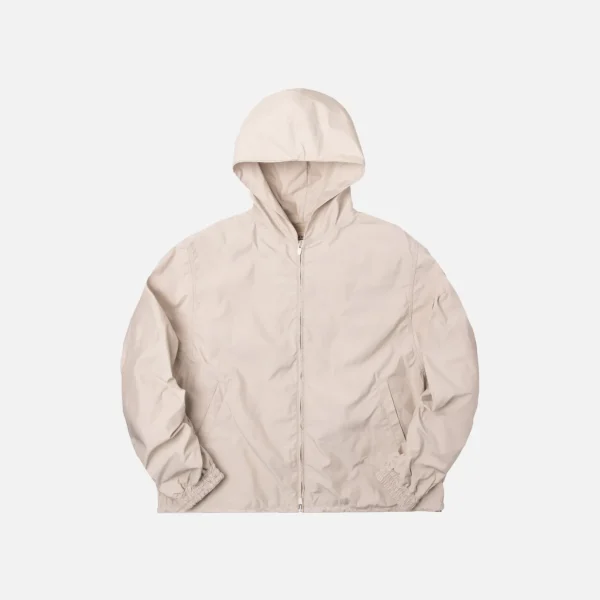 fear of god nylon full zip hoodie in bone - KITH-SHOP