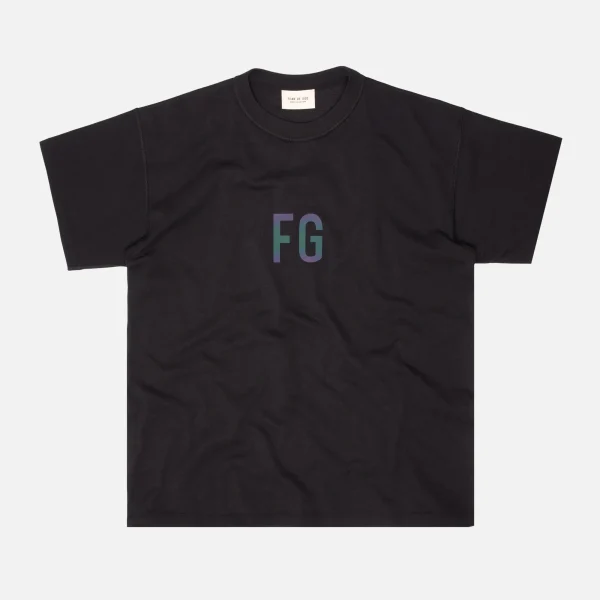 fear of god vintage black fg tee with 3m reflective detail - KITH-SHOP