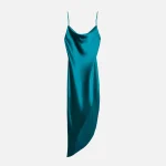 fleur du mal aquamarine high slit cowl neck slip dress - KITH-SHOP