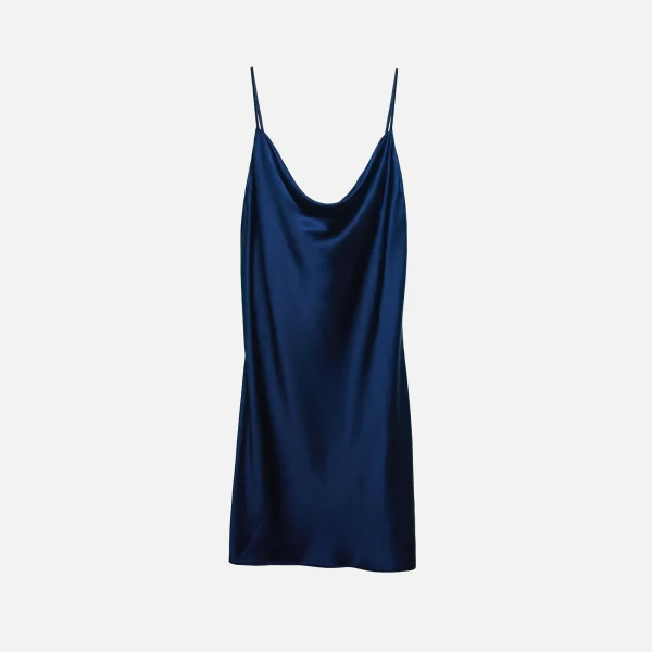 fleur du mal indigo cowl neck short slip for spring - KITH-SHOP